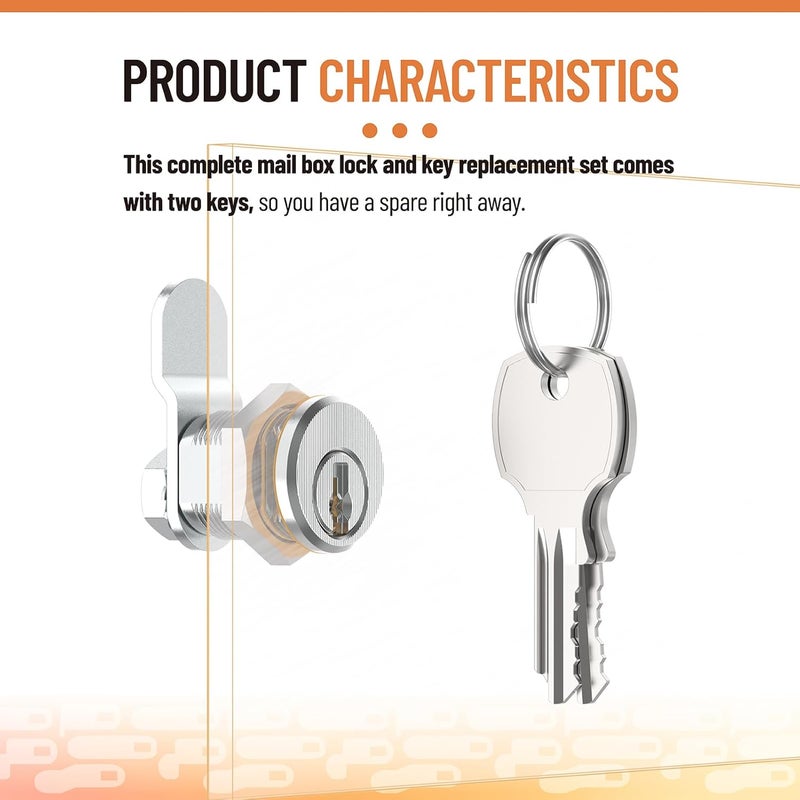 Xinxinlin ​​4573 Mailbox Lock Replacement, Compatible with Multiple Brands, NA-14 Keyway, Opens Counter-Clockwise, Nickel Finish, with 2 Keys (2 Set) - Image 3